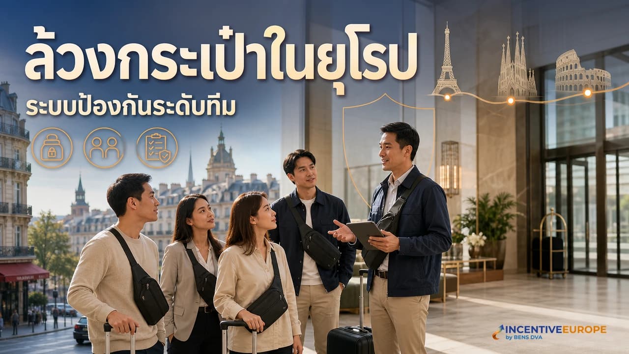 ภาพปกหัวหน้าทริปบรีฟระบบป้องกันล้วงกระเป๋าให้ทีมก่อนเข้าเมืองยุโรป