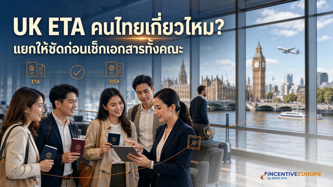 ภาพปกการตรวจ UK ETA และวีซ่าอังกฤษของคณะองค์กรหลายสัญชาติ