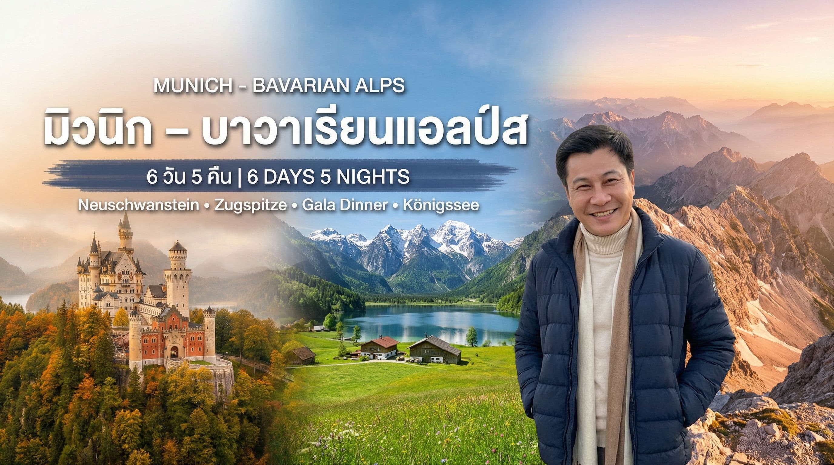 มิวนิก – บาวาเรียนแอลป์ส 6 วัน: ปราสาท Neuschwanstein เบียร์การ์เดน ยอดเขา Zugspitze