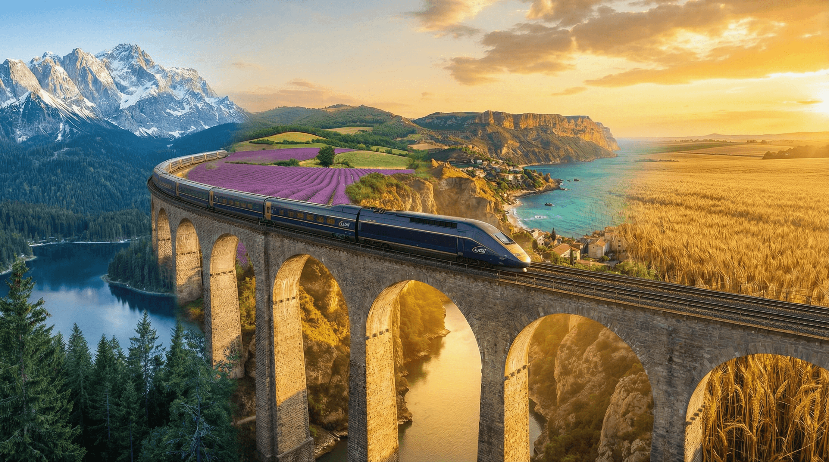 Eurail Global Pass - รถไฟความเร็วสูงข้ามยุโรป เทือกเขาแอลป์ ทุ่งลาเวนเดอร์ ชายทะเล Mediterranean