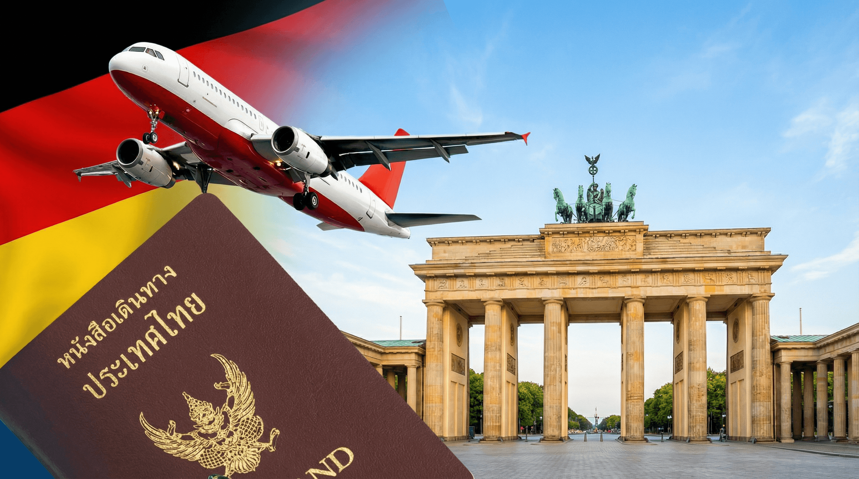 บริการรับทำวีซ่าเยอรมนี Schengen หนังสือเดินทางไทยกับประตูบรันเดนบวร์ก เบอร์ลิน — Incentive Europe